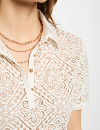 Short-sleeved polo white women