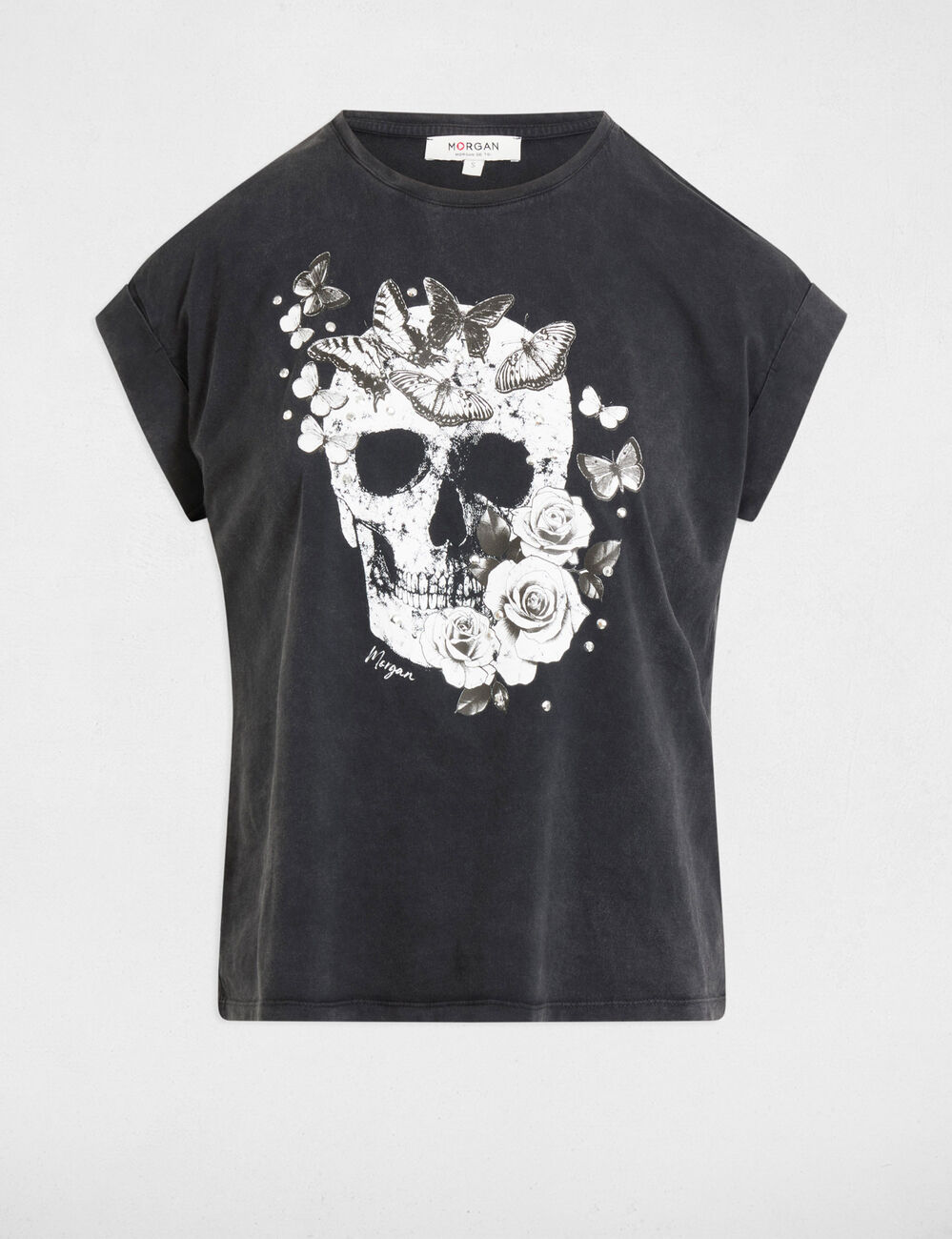 Short sleeve T-shirt dark grey women