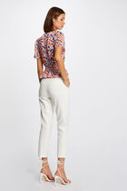 Short-sleeved t-shirt floral print ecru women