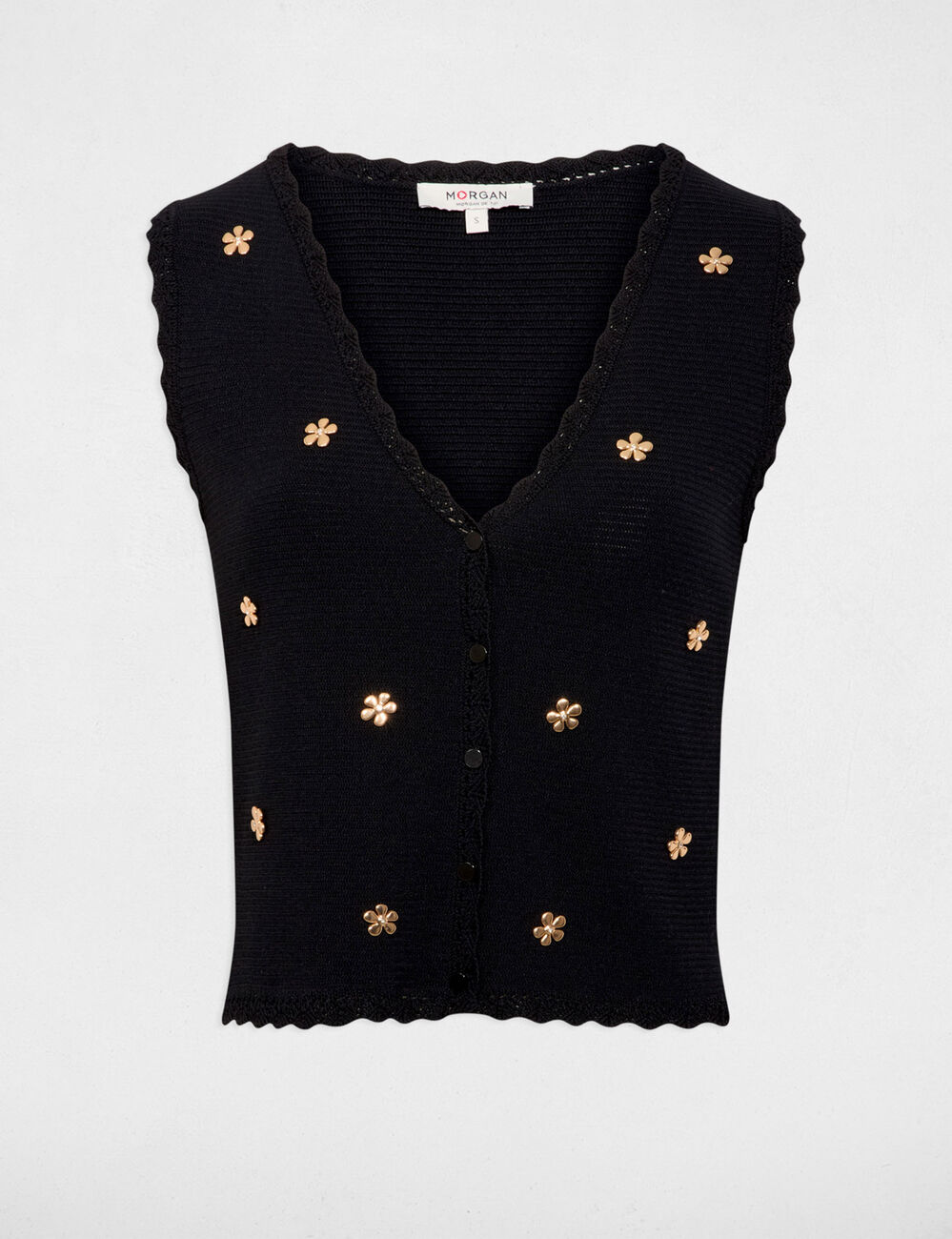 Sleeveless cardigan black women