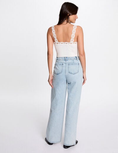 Vest top wide straps white women
