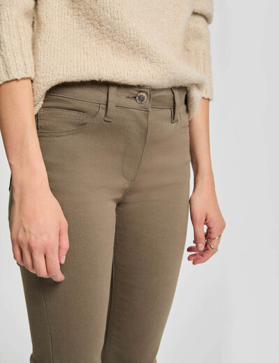 Straight trousers khaki green women