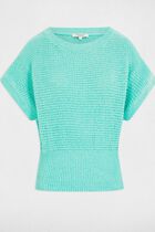 Short-sleeved jumper emerald green women