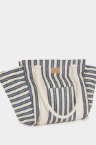 Striped tote bag ecru women