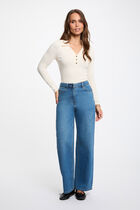 Fitted polo neck sweater ivory women