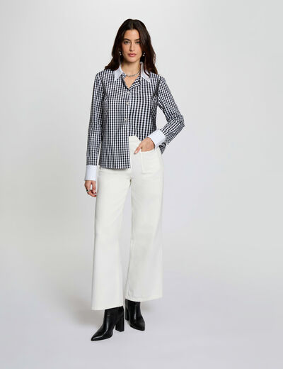 Shirt with contrasting collar multicolor women