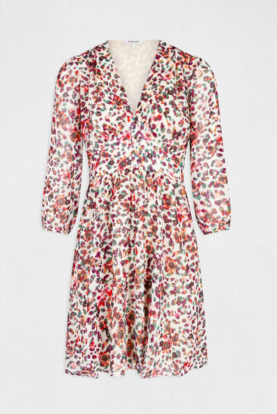 Loose A-line floral print ecru ladies'