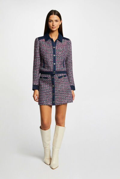 A-line skirt with denim details multico ladies'