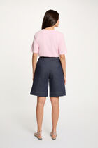 Wide denim shorts raw denim women