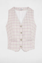 Printed sleeveless waistcoat multicolor women