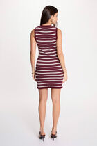 Sleeveless knitted dress bordeaux women