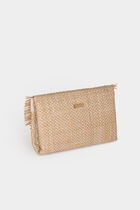 Braided bag with fringes sand women
