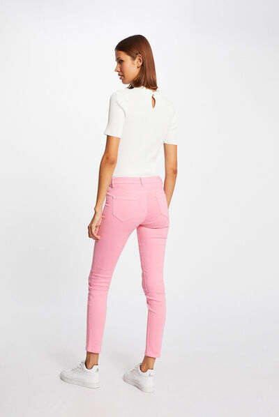 Low-waisted skinny jeans medium pink ladies'