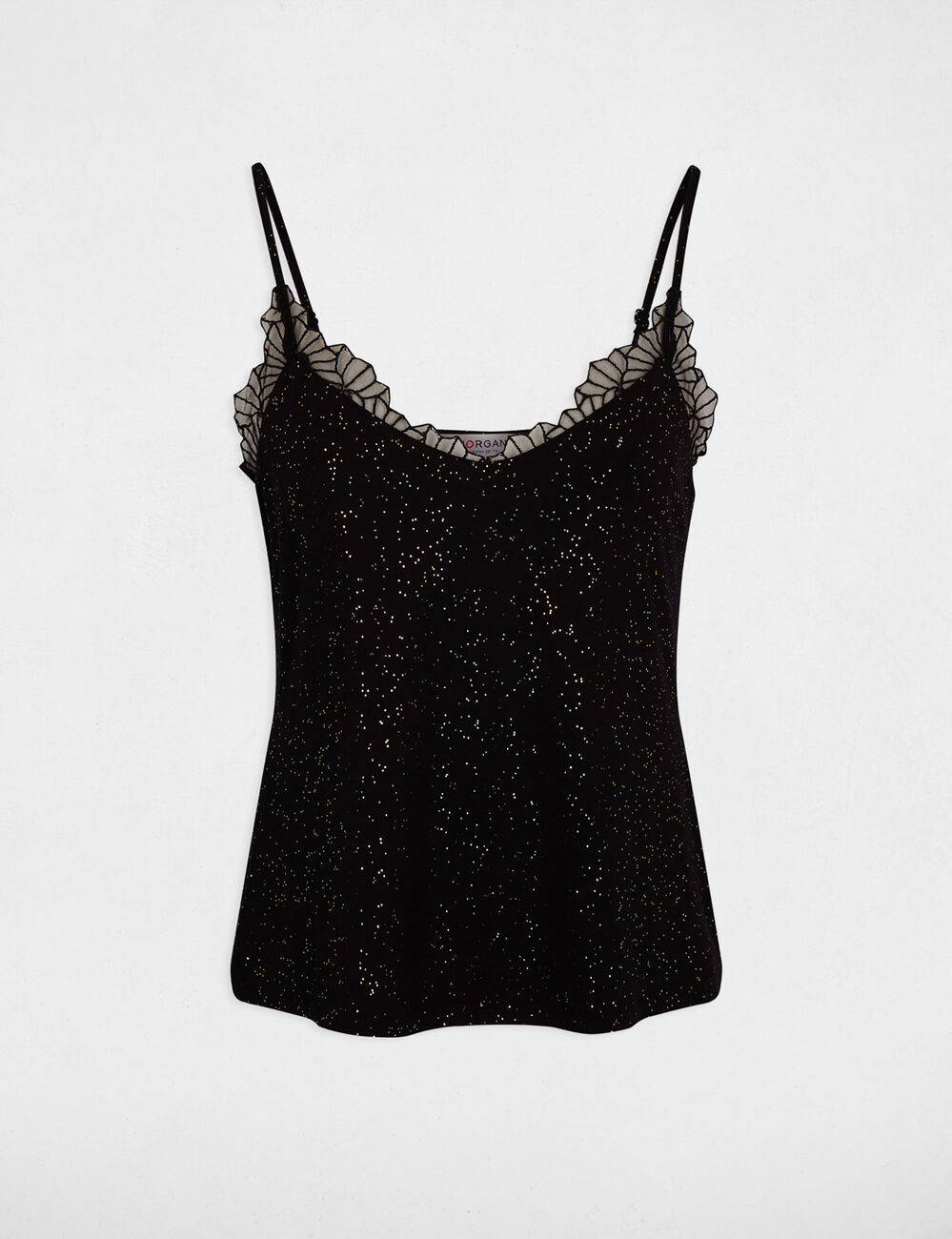 Lace top with v-neck black women