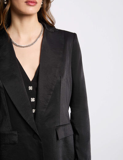 Suede blazer black women