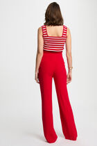 Wide leg trousers with darts red women