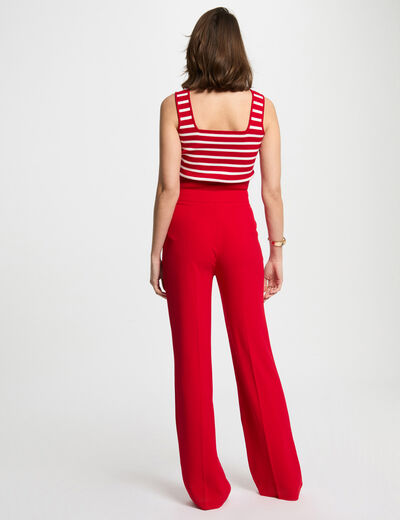 Wide leg trousers with darts red women