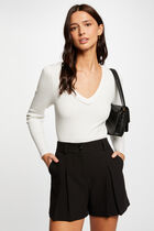 Long-sleeved jumper with chain detail ecru women