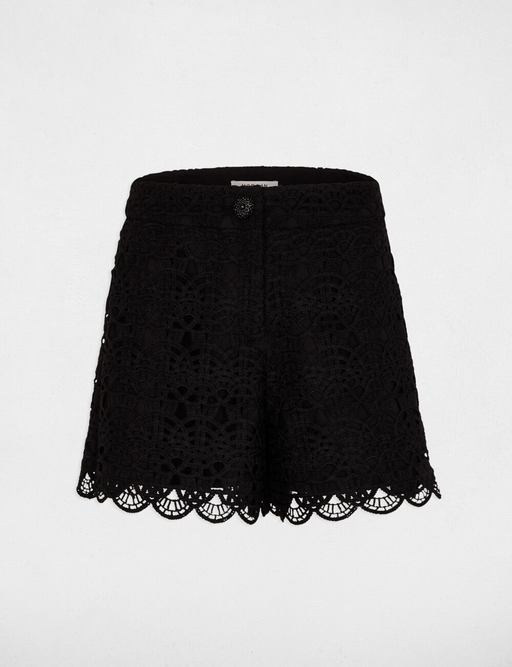 Wide leg lace shorts black women