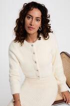 Fitted knit dress ivory women