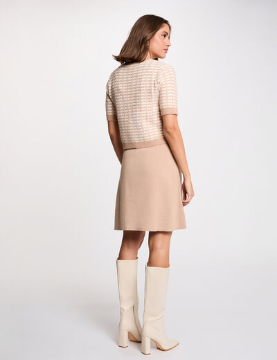 2-in-1 short dress taupe women