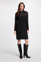 Robe courte moulante dentelle noir femme