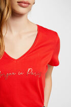 T-shirt with message red women