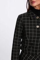 Fitted cropped jacket black women