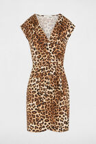 Printed fitted mini dress multicolor women