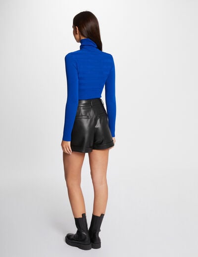 Fitted high neck sweater electric blue women