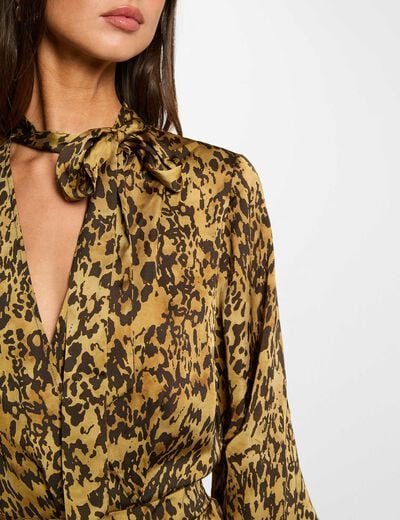 Satin short dress multicolor women