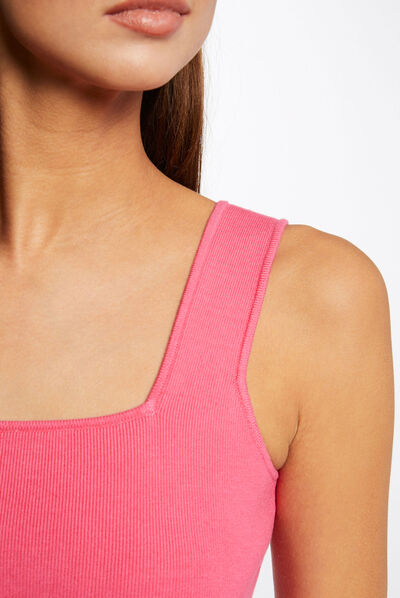 Jumper vest top wide straps pink ladies'