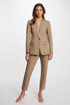 Short jacket shawl collar taupe women