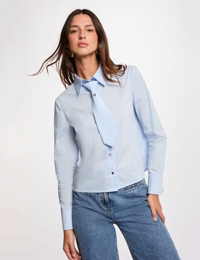 Long sleeve shirt sky blue women