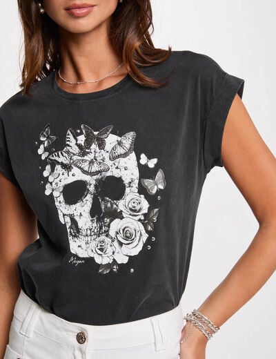 Short sleeve T-shirt dark grey women