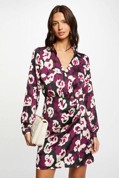 Fitted dress with floral print multico ladies'