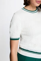 Lightweight short-sleeve sweater green women