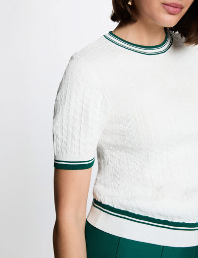 Lightweight short-sleeve sweater green women
