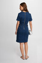 Mini fitted denim dress stone denim women