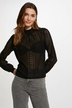 Long-sleeved t-shirt black women