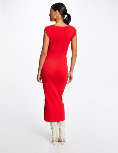 Fitted maxi sleeveless jumper dress red ladies'