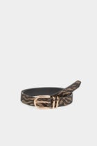 Zebra-print thin belt black women
