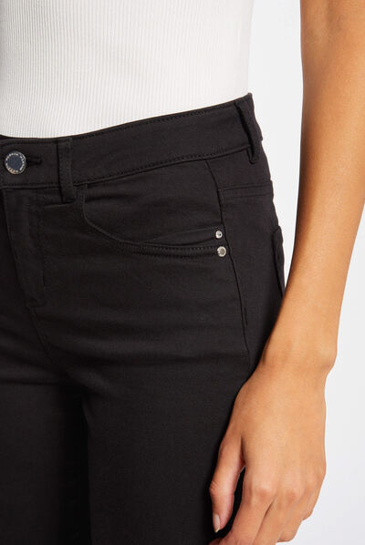 Slim standard-waisted trousers black ladies'