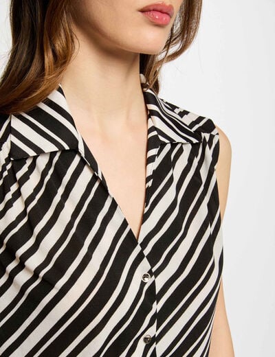 Striped sleeveless vest top white women