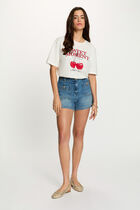 Slim denim shorts denim stone women