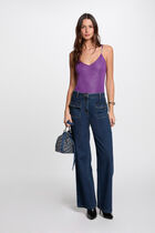 Vest top thin straps purple women
