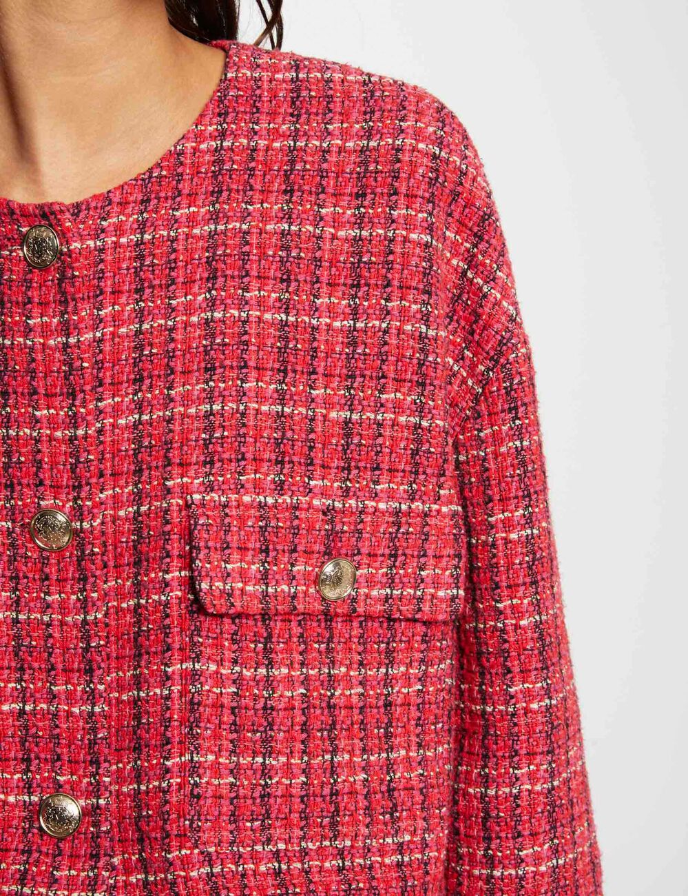 Short tweed jacket multicolored women