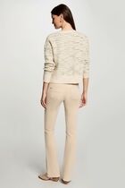 Jumper round neck sequins ecru women