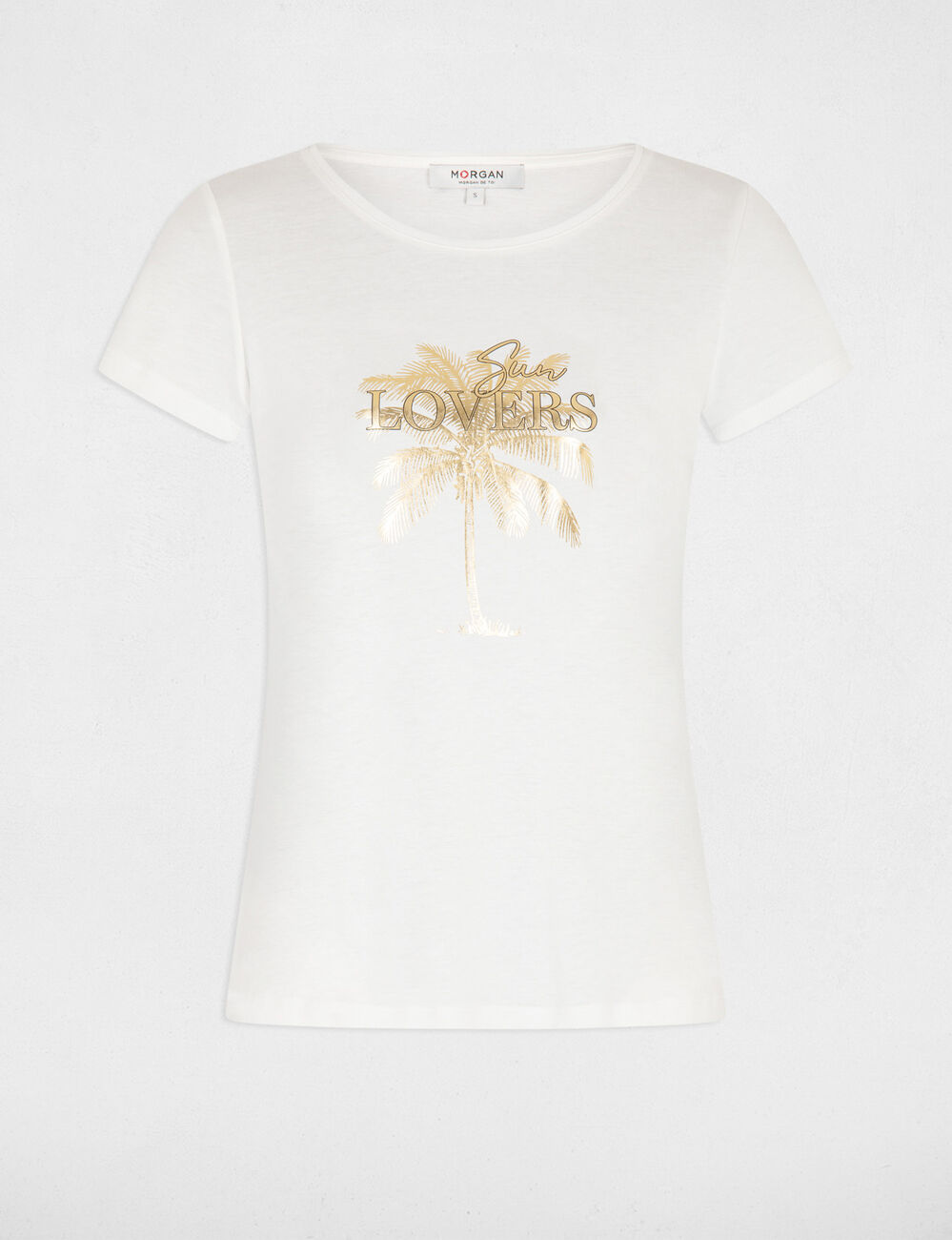 T-shirt with message ecru women