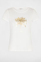 T-shirt with message ecru women